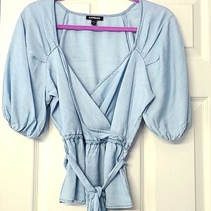 Express belted wrap top